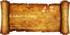 Lauber Kinga névjegykártya